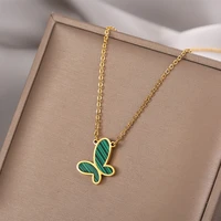 fashion classic luxury high quality 18k gold titanium steel butterfly necklace net red gift banquet women jewelry necklace 2022