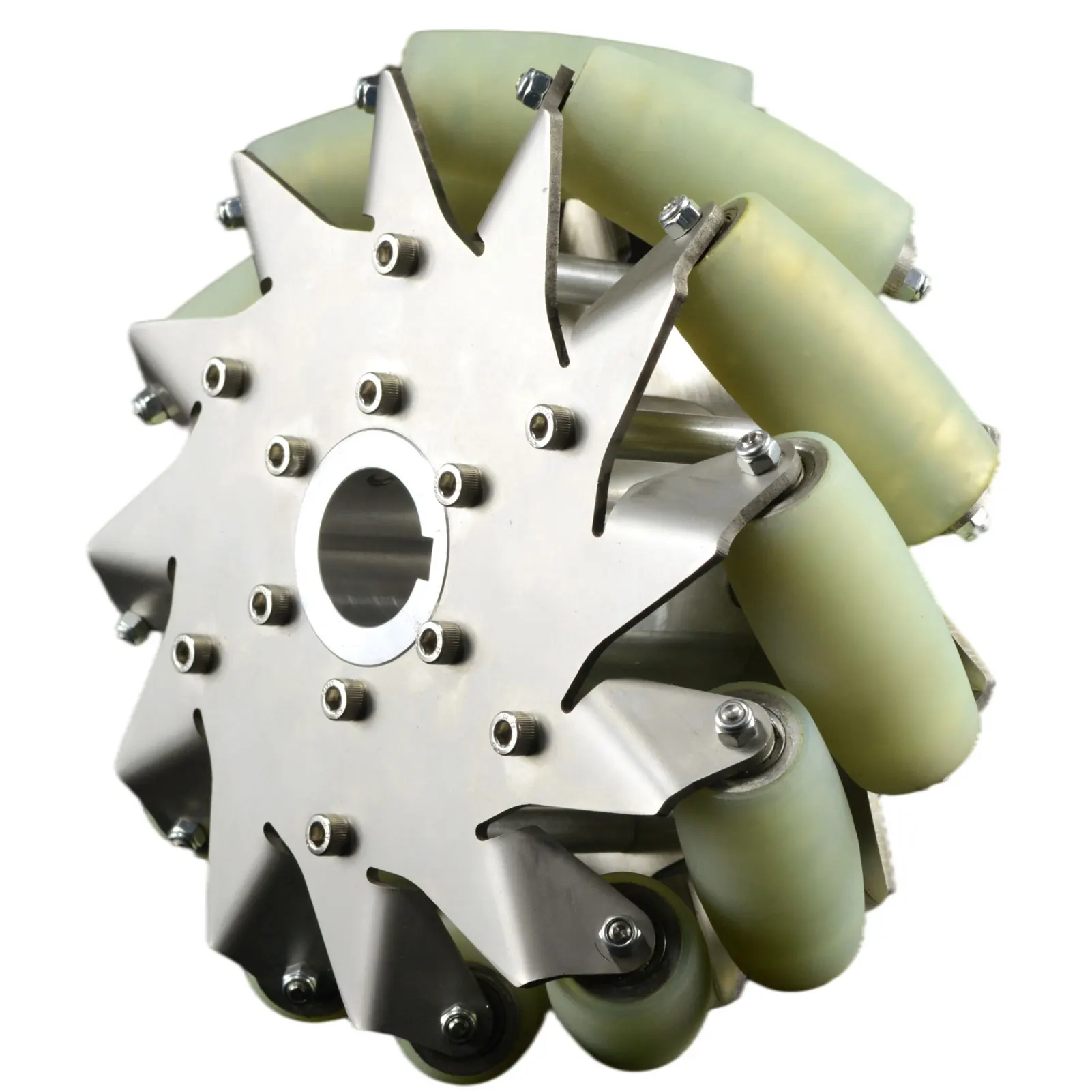 

DD Wheels Manufacturer 203mm(8inch) Heavyduty Industrial Mecanum Omni Wheel With PU Roller(Load Cacipity 150KG) Set Of 4 (14178)