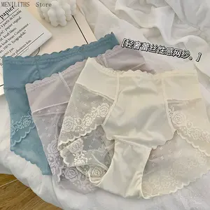 L-XL Women's Underwear Sexy Lace Panties Plus Size High Waist Seamless Underpants Girls Hollow Out Briefs Female Lingerie