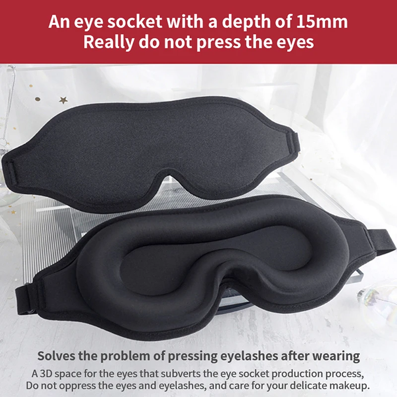 

3D Sleeping Eye Mask Travel Rest Aid Eye Cover Patch Paded Soft Sleeping Mask Blindfold Eye Relax Memory Foam Silk Sleep Mask