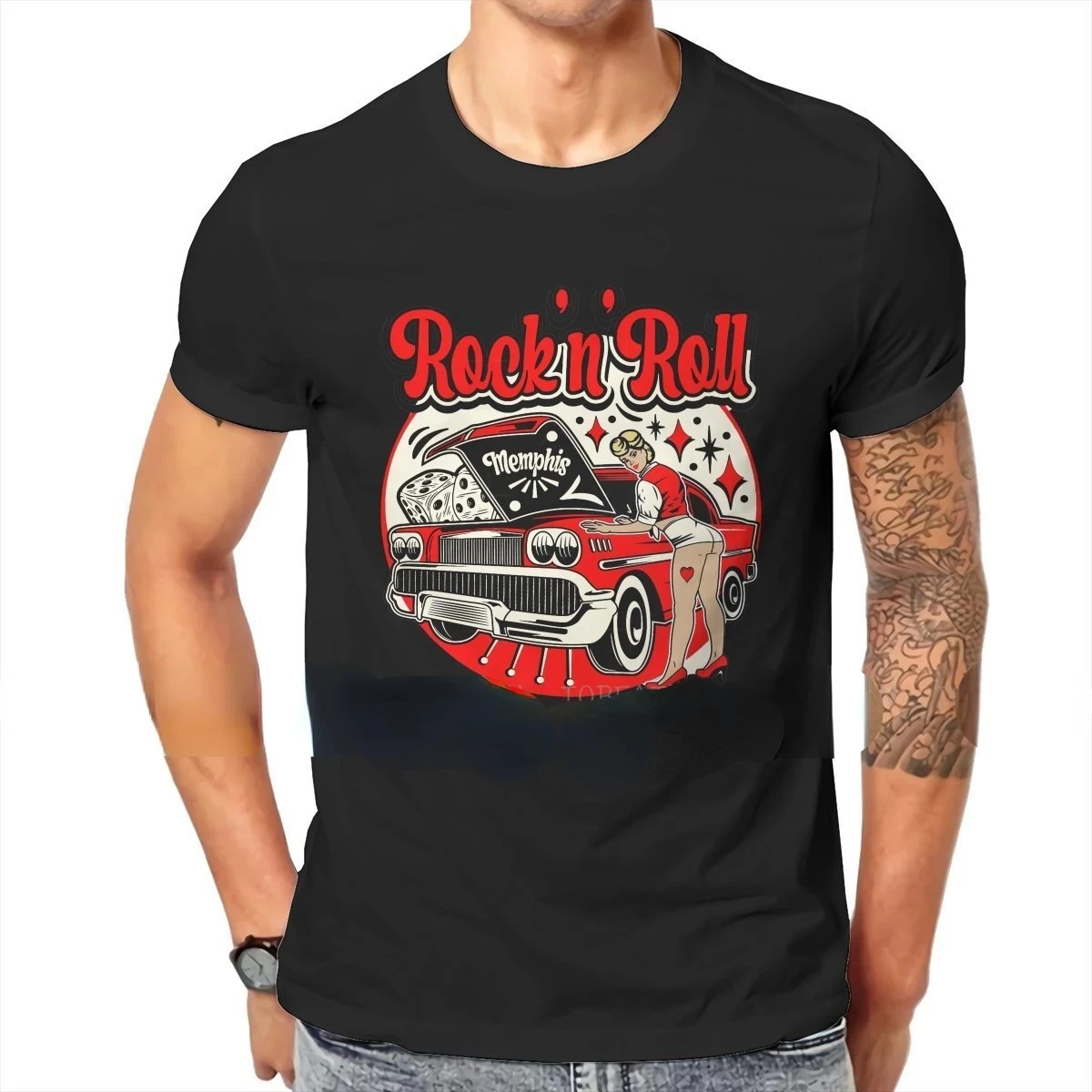 

Vintage Rock and Roll T Shirt Summer Gothic Rockabilly Skull Dice Rockers Graphic T Shirts Women Men Hip-hop Camisetas Tops Tee