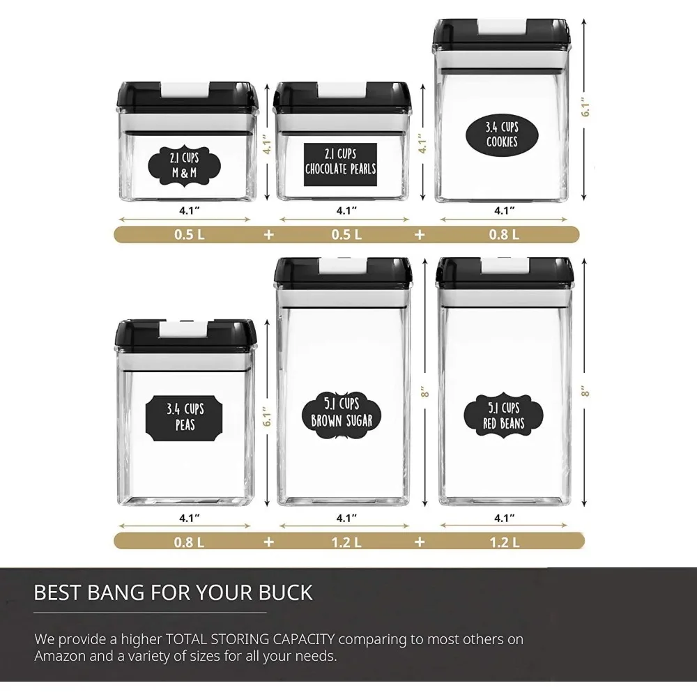 

Kitchen Variety Set with 6 Storage Room Tissue Cans Including Lids Tags and Labels Recyclable/healthy/stackable