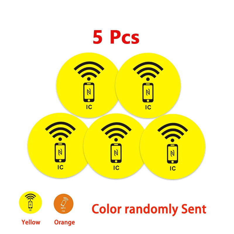 

RAYKUBE 5 шт. IC TAG наклейка 13,56 МГц универсальная этикетка антиметаллическая бирка NFC наклейка на карту контроля доступа к мобильному телефону