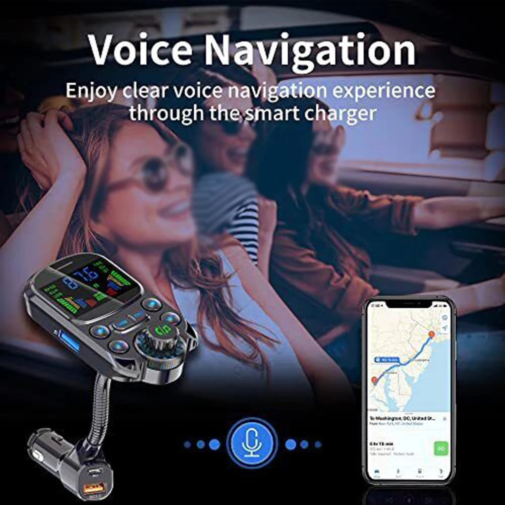 

Accessories FM Transmitter LED Large Display Universal Bluetooth Compatible Wireless Car Adapter 5.3 With Color