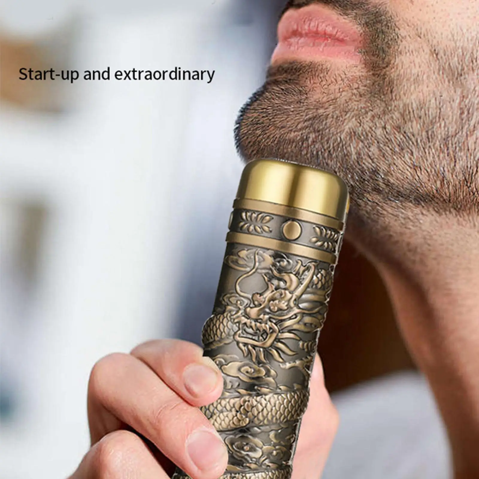 

Electric Beard Trimmer Professional Mini Compact Shaving Rechargeable Grooming Kit Three Blade Shaver for Travel Car Use Office