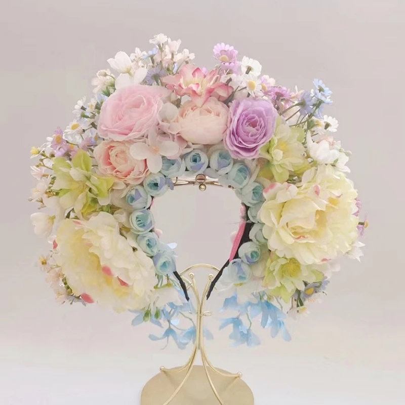 Женский аксессуар для волос с цветами свадебный ручной работы 2024