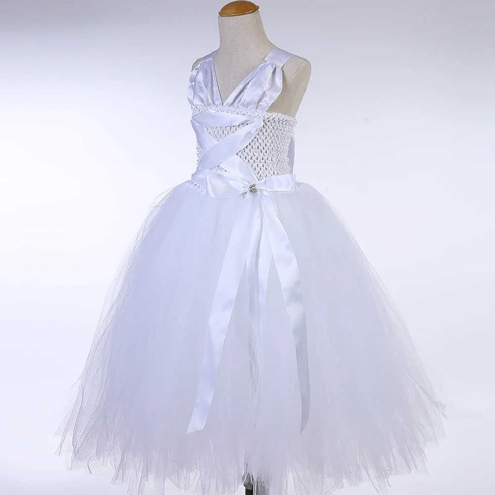 Платье-пачка для девочек с V-образным вырезом