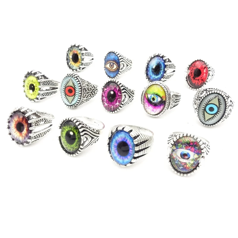 

Винтажные мужские и женские кольца в виде глаз дьявола, 20/50/100 шт.