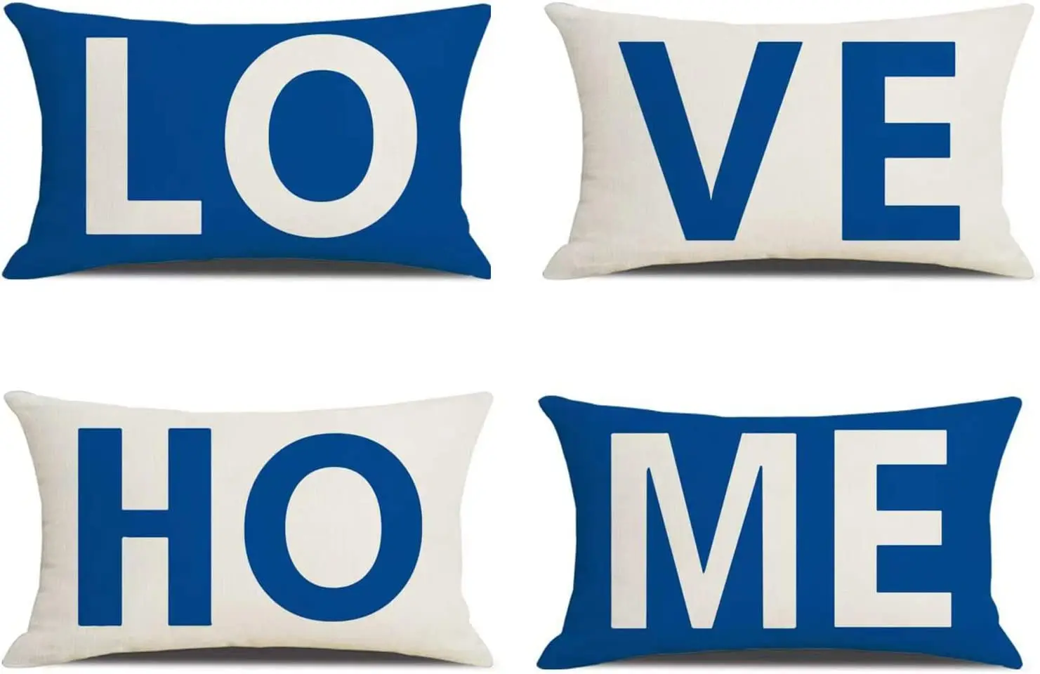 

Housse de Coussin Lot de 4 50cm x50cm Blanc Motif Géométrique Abstrait Taie d'oreiller Coton et LinDécorative pour Salon