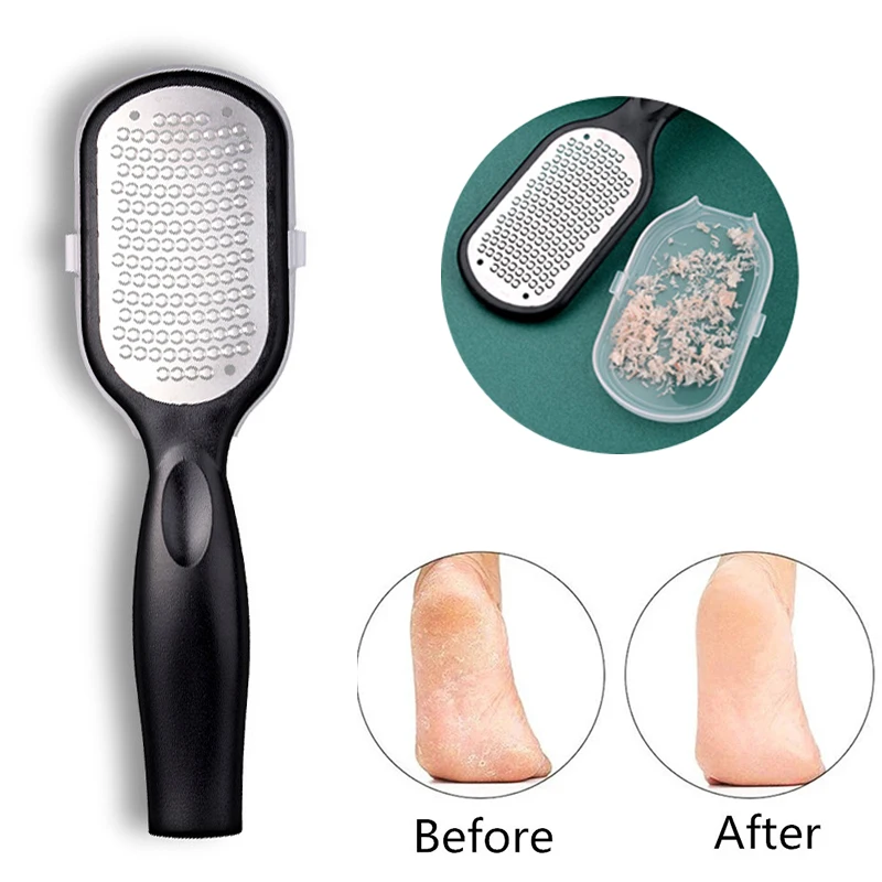 

New Stainless Steel Portable Rasp Pedicure Foot File Callus Remover Dead Skin Foot Scraper Foot Grater Scrubber For Wet Dry