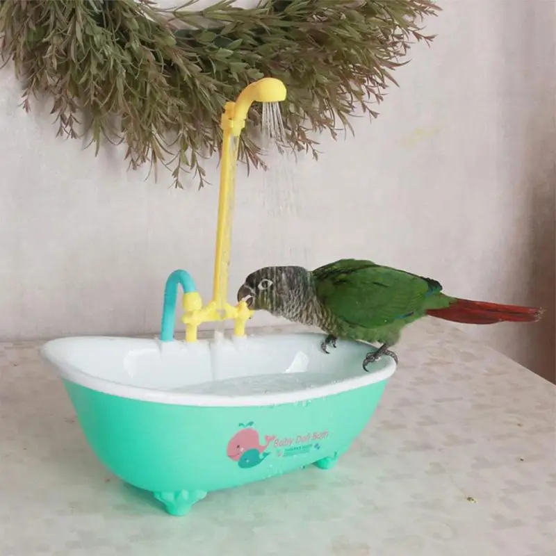 

Parrot Perch Shower Pet Bird Automatic Bath Cage Parrot Bath Basin Parrot Shower Bowl Birds Accessories Parrot Toy Bird Bathtub