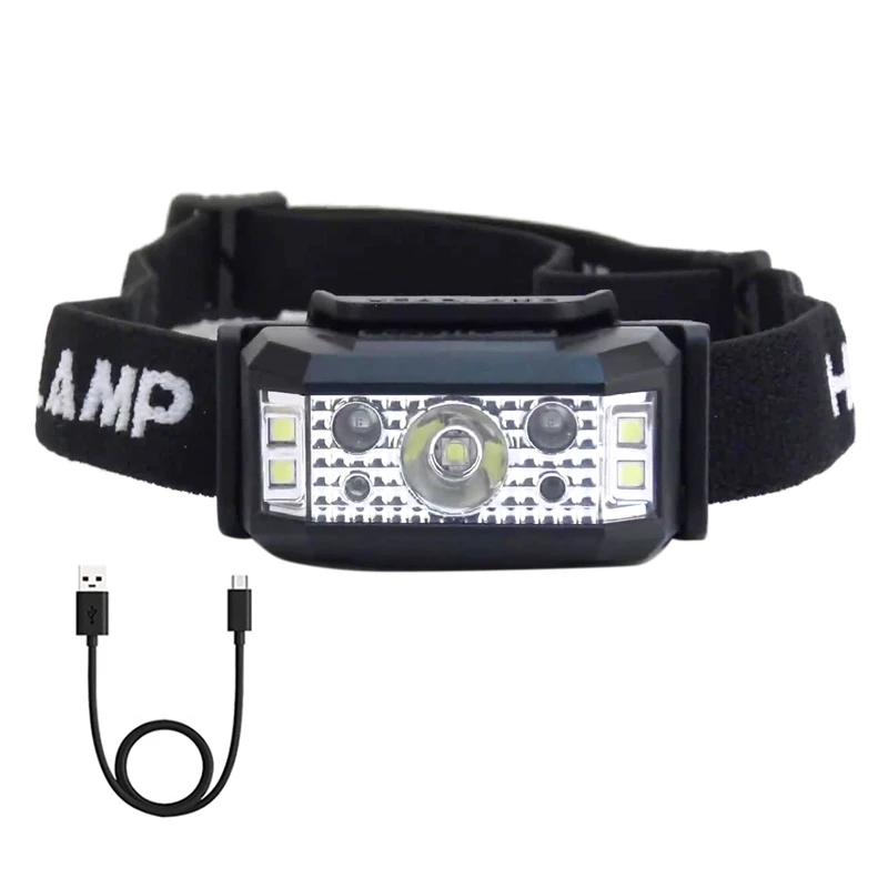 

USB Rechargeable LED Head Light Motion Sensor Running Fishing Head Light Waterproof Headlight With Infrared Sensor