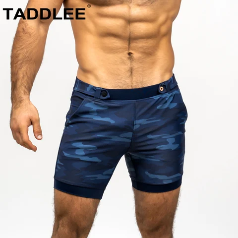 Мужские плавки Taddlee с квадратным вырезом, плавки, трусы-боксеры, плавки, костюмы для плавания, шорты для доски