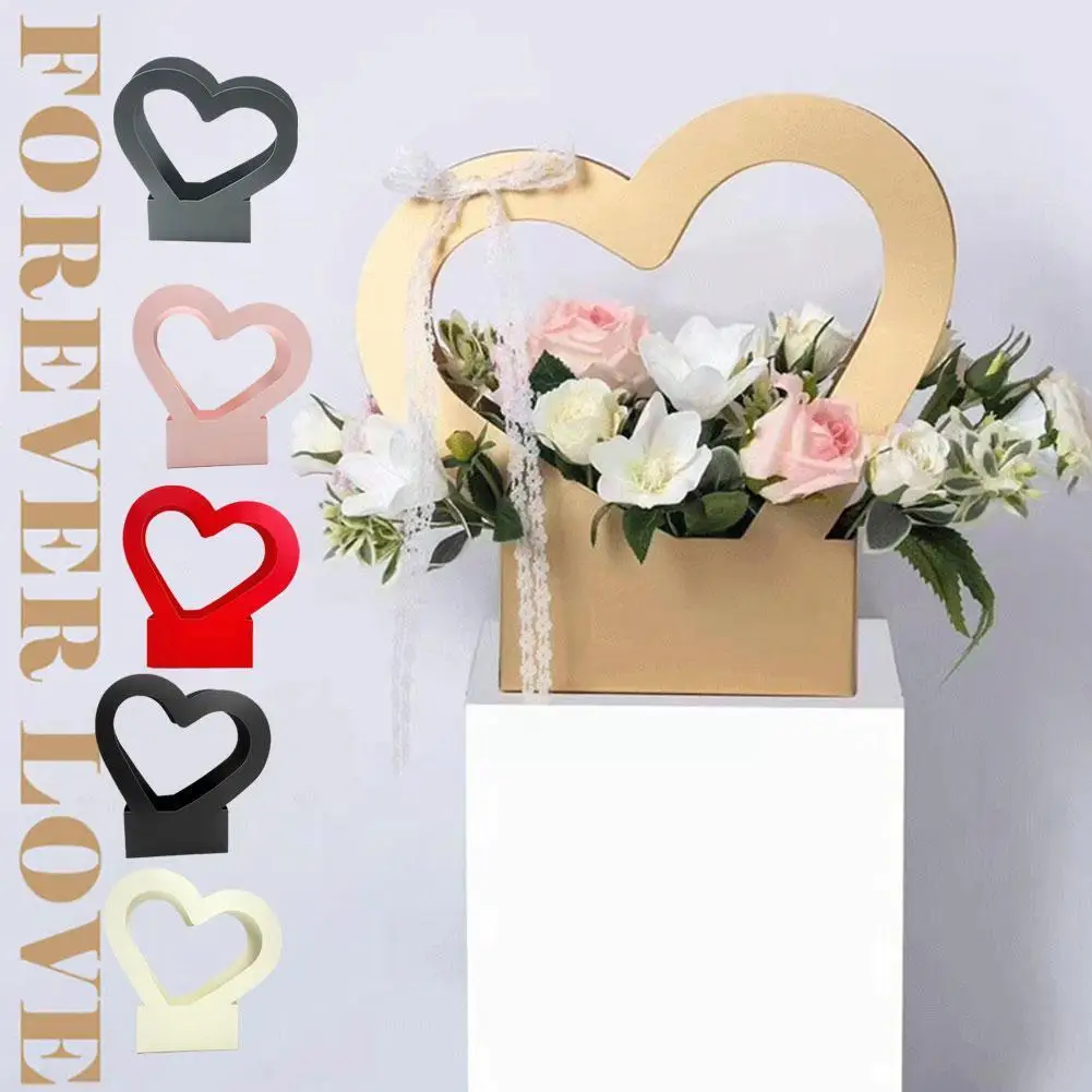 

1Pcs Love Flower Basket Heart-shaped Hollow Valentine's Box Gift Paper Packaging Wedding Day Box Decoration Sweet Gift Part X7W5