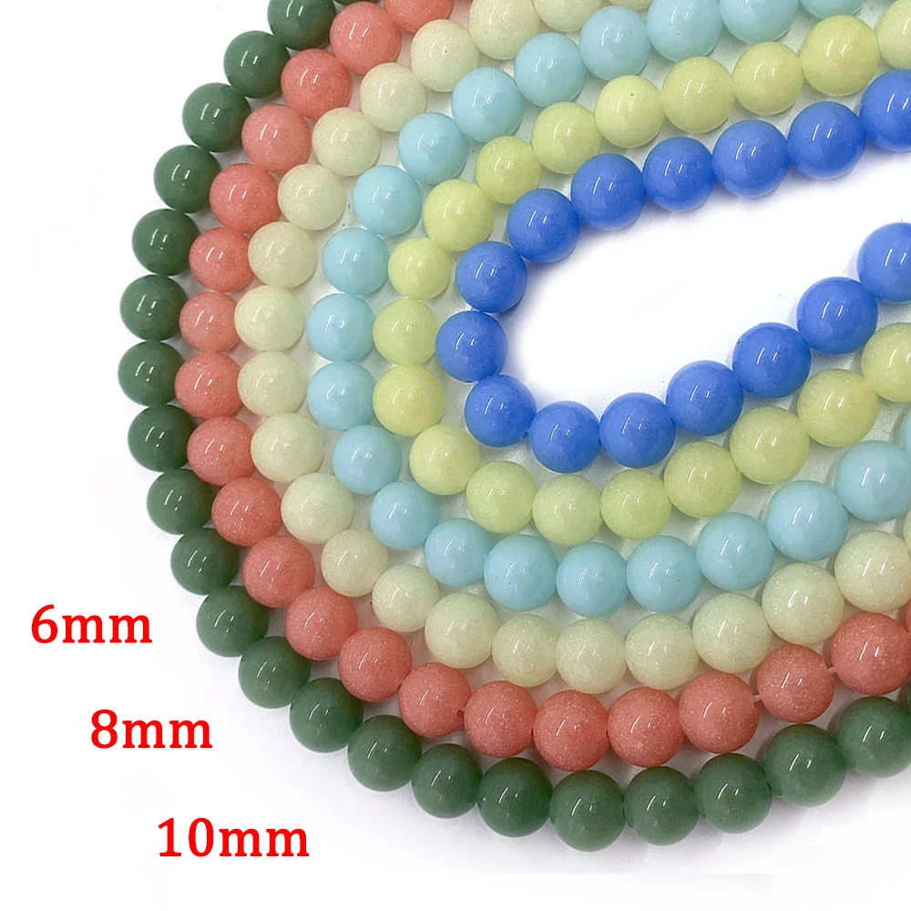 

Luminous Stone Necklace Bead 6mm8mm10mm Beads Round Bracelet Beads Charms for Jewelry Making DIY Earrings Accessories Wholesale