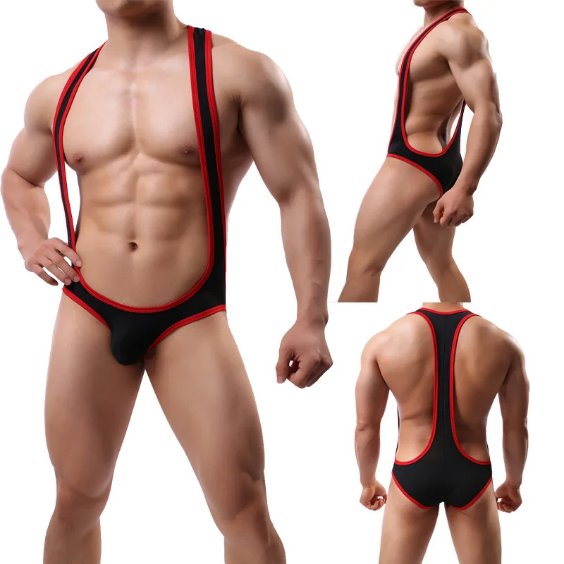 

Men's Tight-fitting Ice Silk One-piece Underwear Bachelor Party Men Supplies Funny Sexy Man Leggings Polainas De Los Hombres