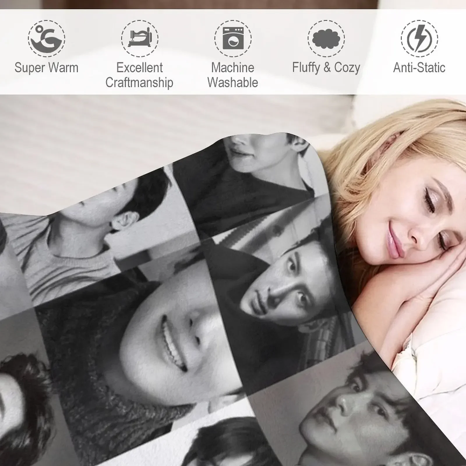 Винтажное одеяло Ji Chang Wook для детей с коллажем