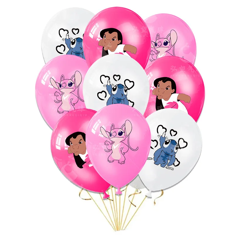 Розовая столовая посуда Disney Лило и Ститч для вечеринки мультяшная одноразовая