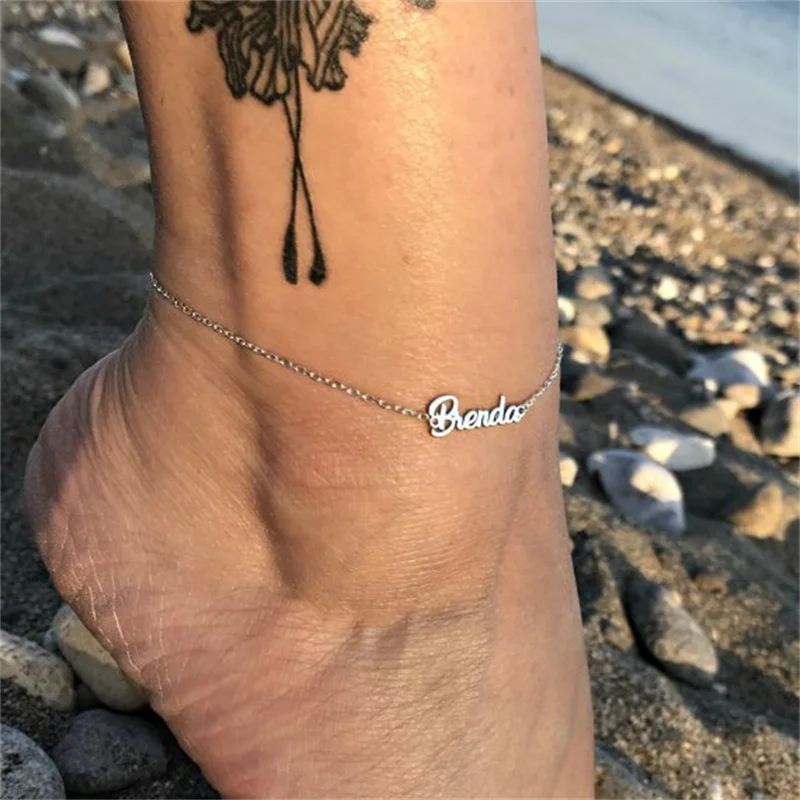 Orazio Customized Name Anklet for Women 14K Gold Personalized Letter 316L Stainless Steel Jewelry Gift Support Dropshipping