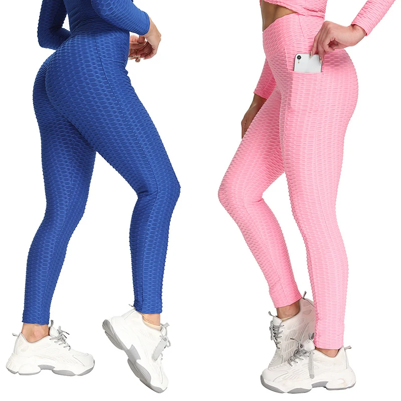 Women High Waist Bubble Butt Leggings Push Up Fitness Legging   Pants Sportswear Jeggings Women Quick-drying Elastic Leggings