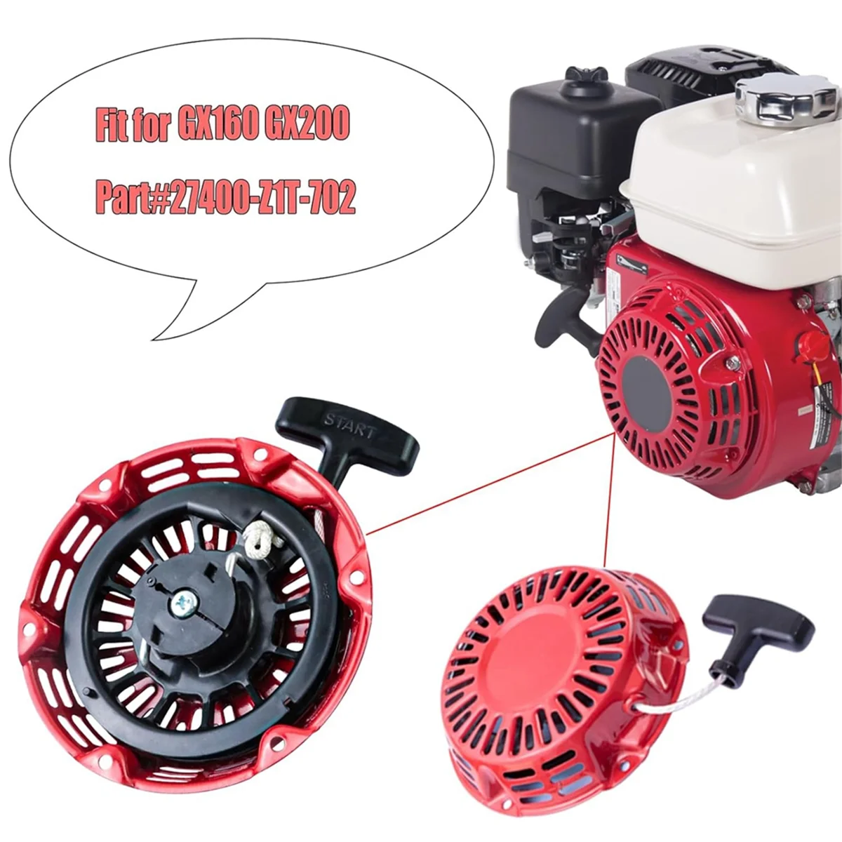 Ручной стартер в сборе для двигателя Honda GX200 GX160 5 6 л.с. с изогнутой собакой стержня