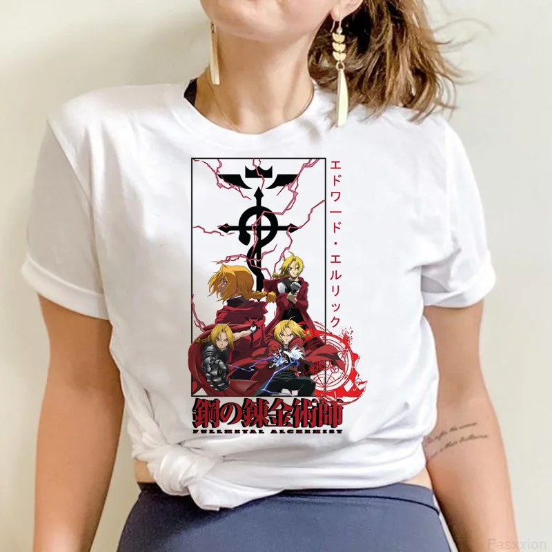 

Цельнометаллическая футболка с изображением алхимика, женская одежда y2k, белая футболка с японским принтом, футболка, топы, футболки, одежда...