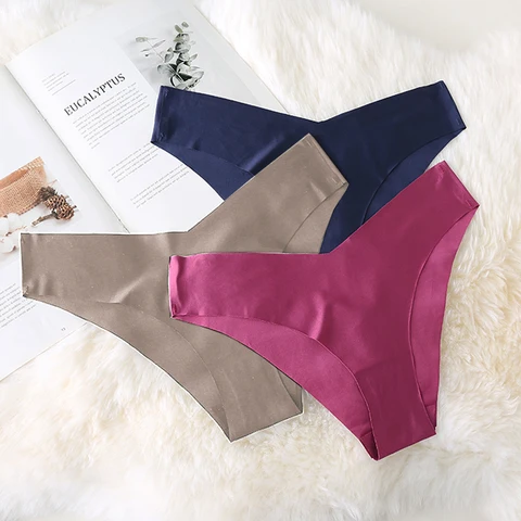 Silk Women's Underwear Women Panties Sexy Panties for Ladies V-Waist Female Thongs Breathable Briefs Lingerie for Women G-string