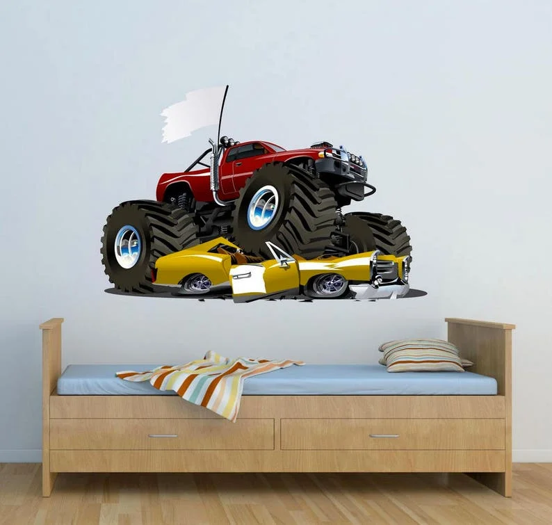 

Monster Truck Wall Decal, Monster Truck Wall Art, Monster Truck Sticker, Boys Bedroom Decor, Monster Jam Wall Decal, Truck Wall
