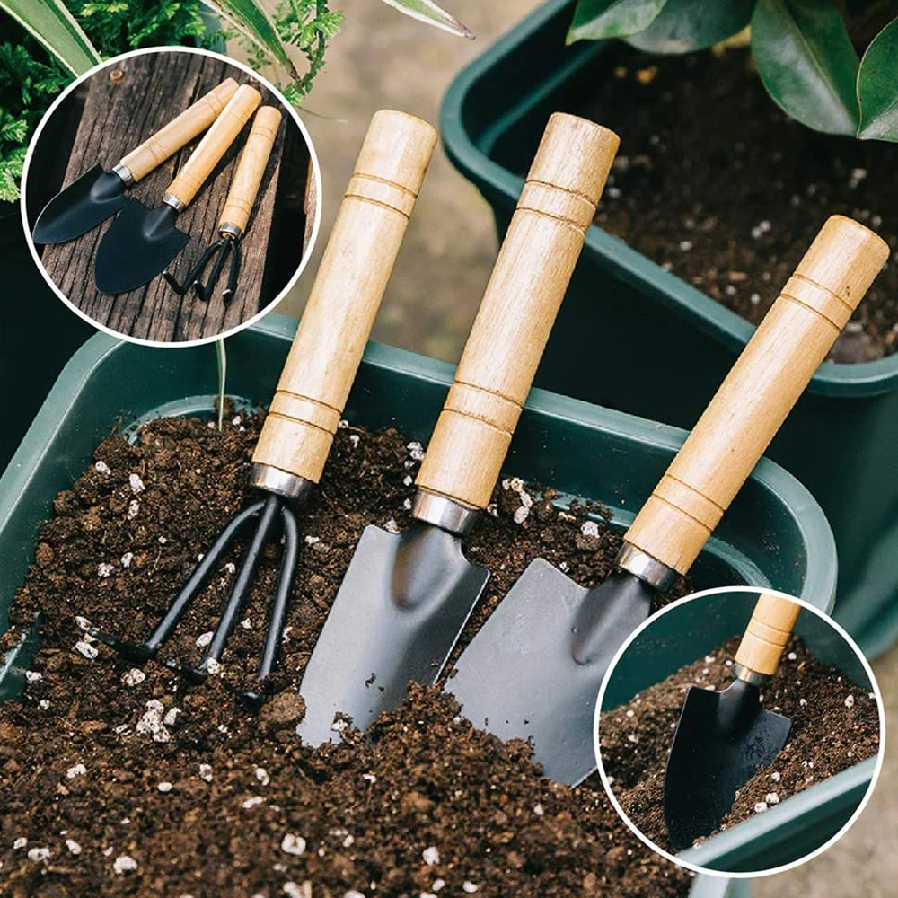 6Pcs Gardening Tool Set Spade Shovel Rake For Garden Plants Flower Pot Cactus Vegetables Indoor Small Plants Tool Succulent Kit images - 6