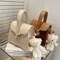stone pattern small box shape crossbody bag pu leather for women 2022 hit handbags and purses shoulder bags cute totes