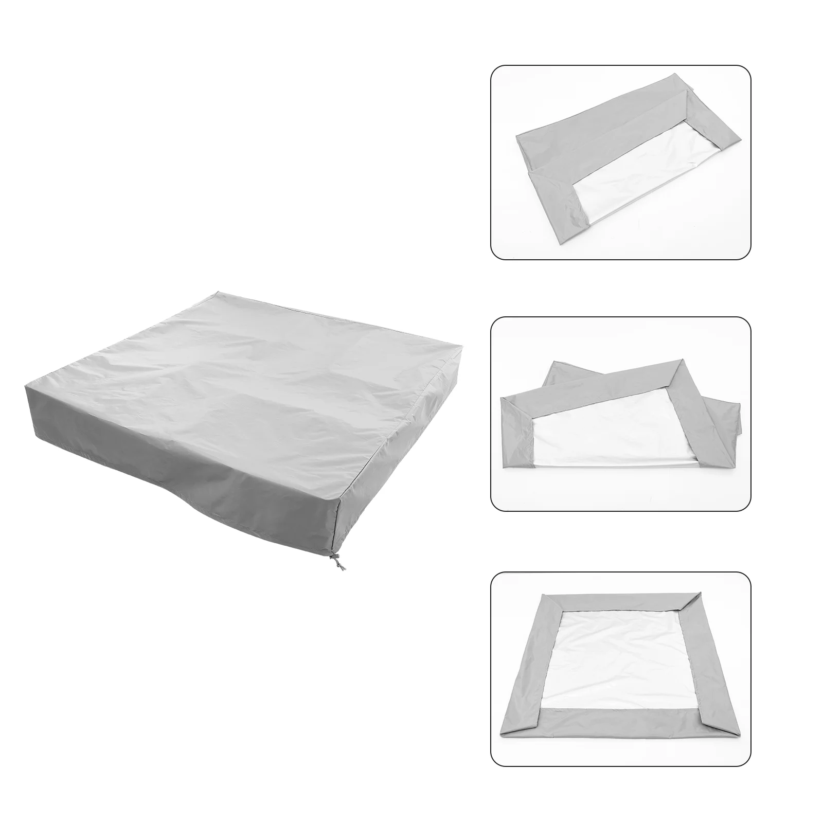 

Plastic Pool Kids Bunker Cover Sand Pit Canopy 120X120X20CM Small Bath Protective Grey Polyester Taffeta Child