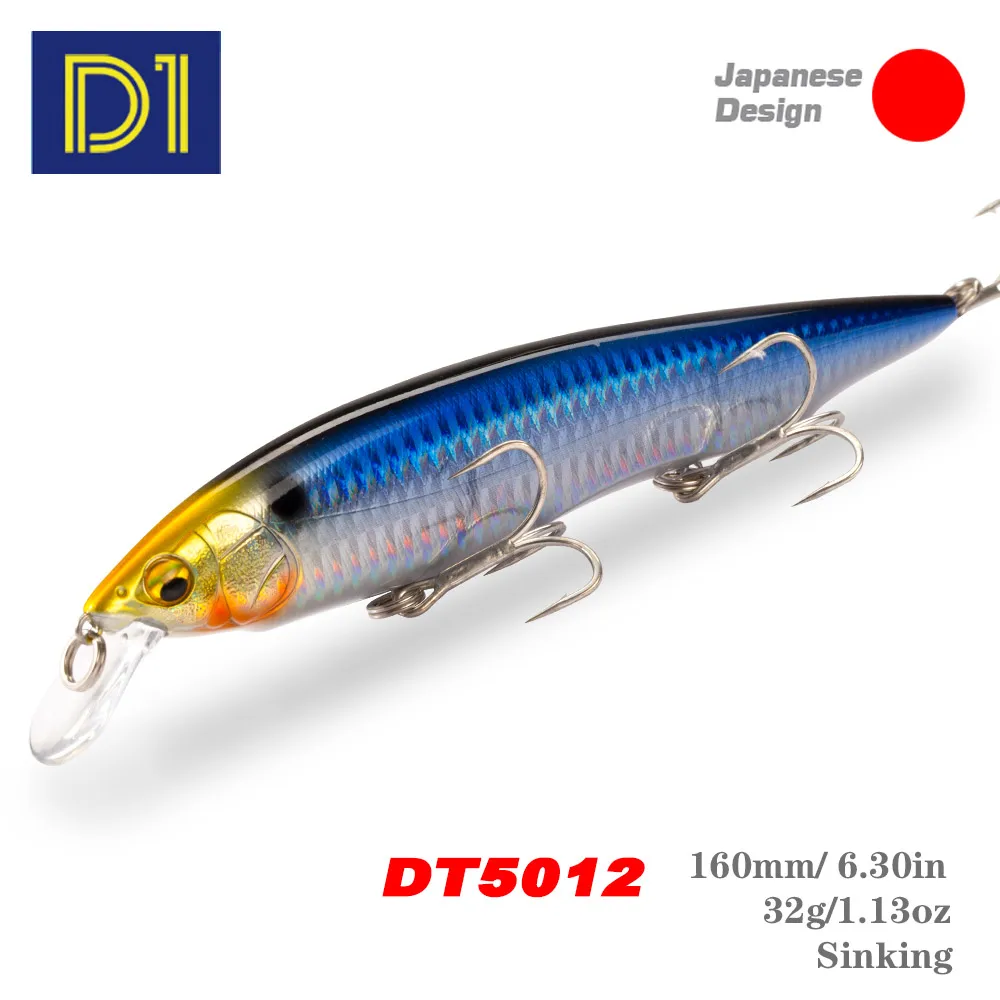 

D1 Minnow Jerkbait Saltwater 160mm 32g Sinking Bait Wobblers for Pike Sea Fishing Lure tungsten beads Long Casting Fishing goods