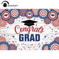 allenjoy congrats grad class of 2022 background flag wood prom party red and blue paper fan stars bachelor photozone backdrop