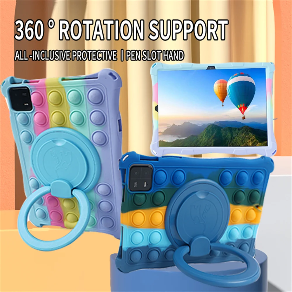 

Чехол для Xiaomi 5 Mi Pad MiPad 5 Pro, защитный чехол, вращающаяся подставка, Мягкий Силиконовый противоударный детский держатель для ручек