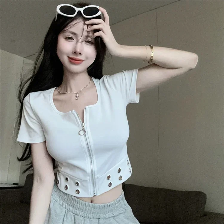 2024 новая модная универсальная повседневная футболка с коротким рукавом женский