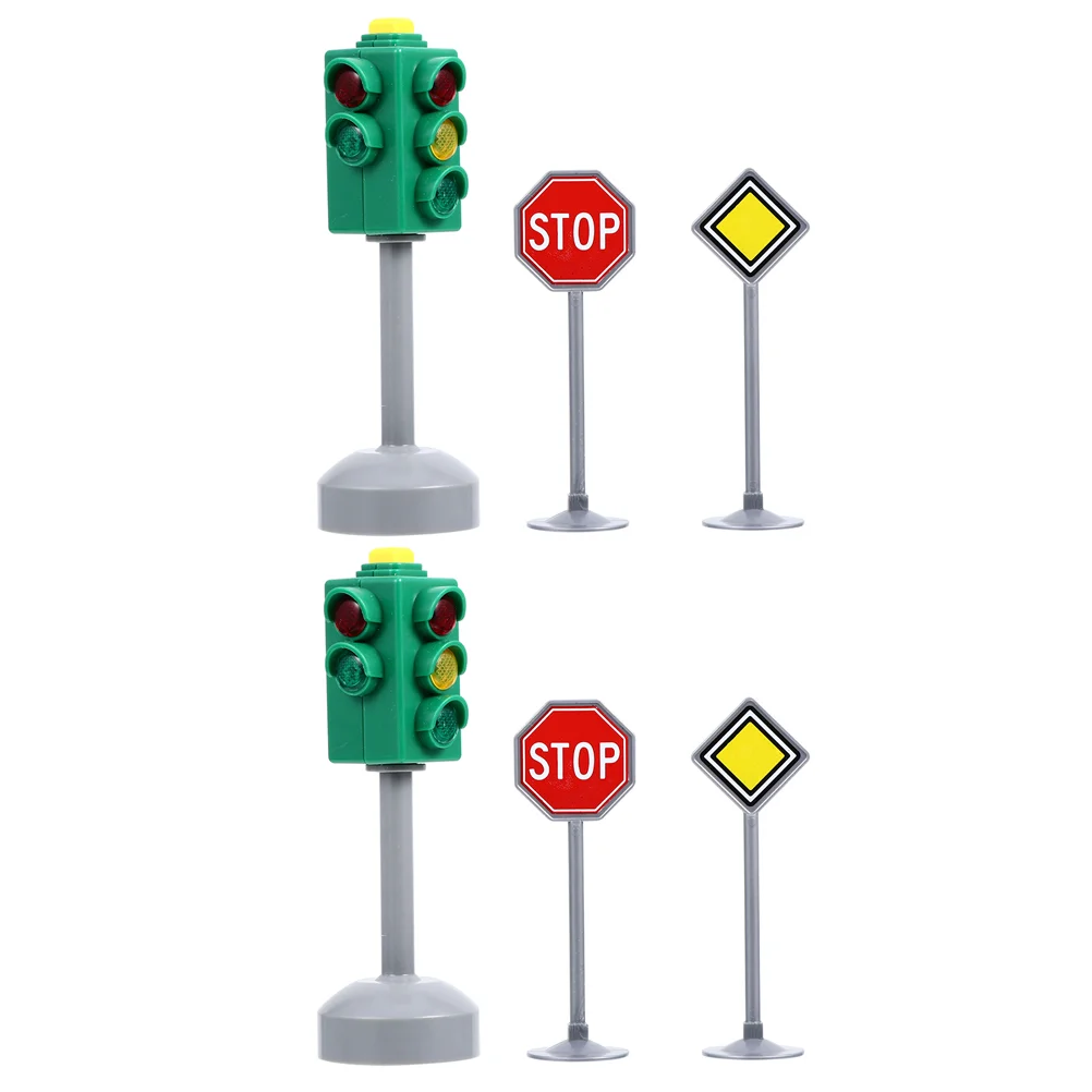 

2 Sets Traffic Light Toy Kidcraft Playset Kids Road Early Education Car Educational Plastic Child Model
