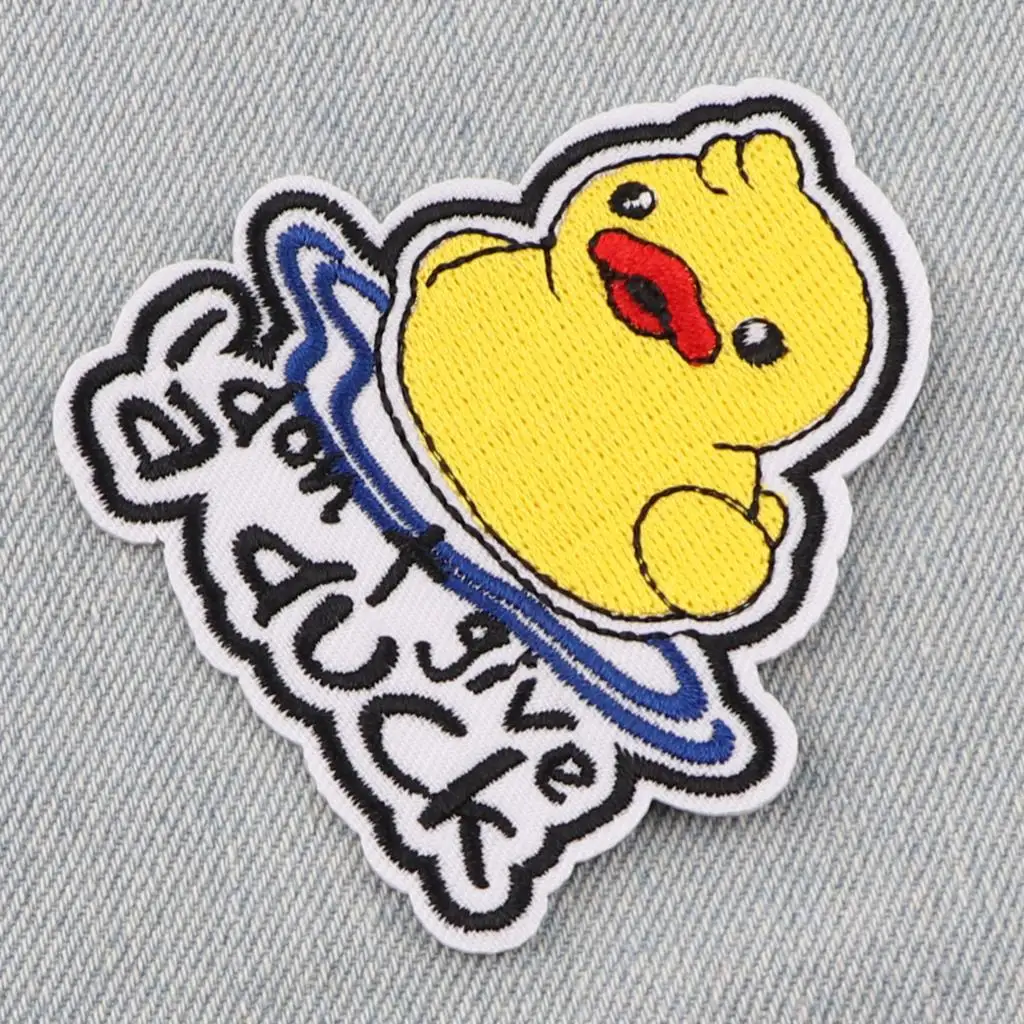 Нашивка с вышивкой Желтая утка мультяшные утюги на заплатках для одежды нашивки