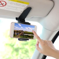 1pcs 360%c2%b0car sun visor cell phone holder clip mount stand universal rearview mirror auto mobile holder for iphone huawei gps