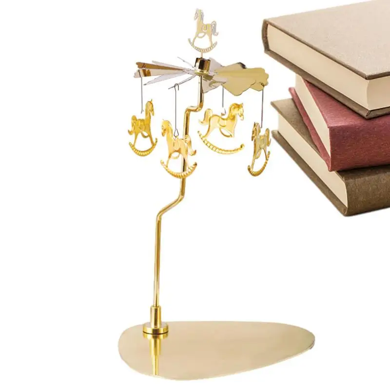 

Подсвечники вращающийся Романтический вращающийся Вращающийся держатель для свечи в виде чайной румяны Рождественский Домашний Светильник подсвечник в виде карусели