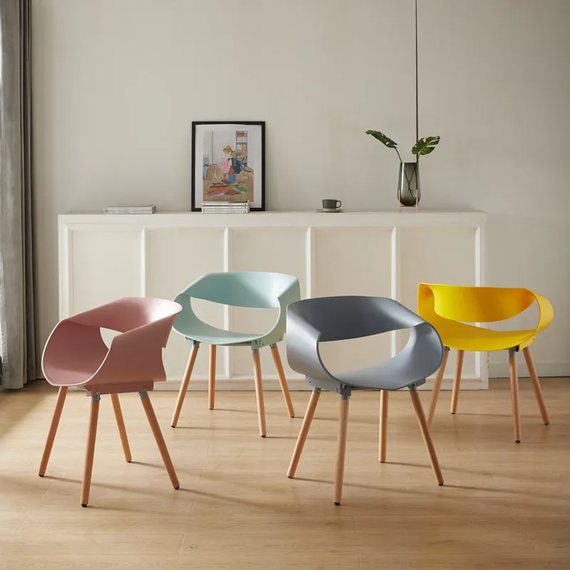 

Silla de comedor de plástico con diseño creativo, muebles minimalistas y modernos para el hogar, reara negocios y ocio