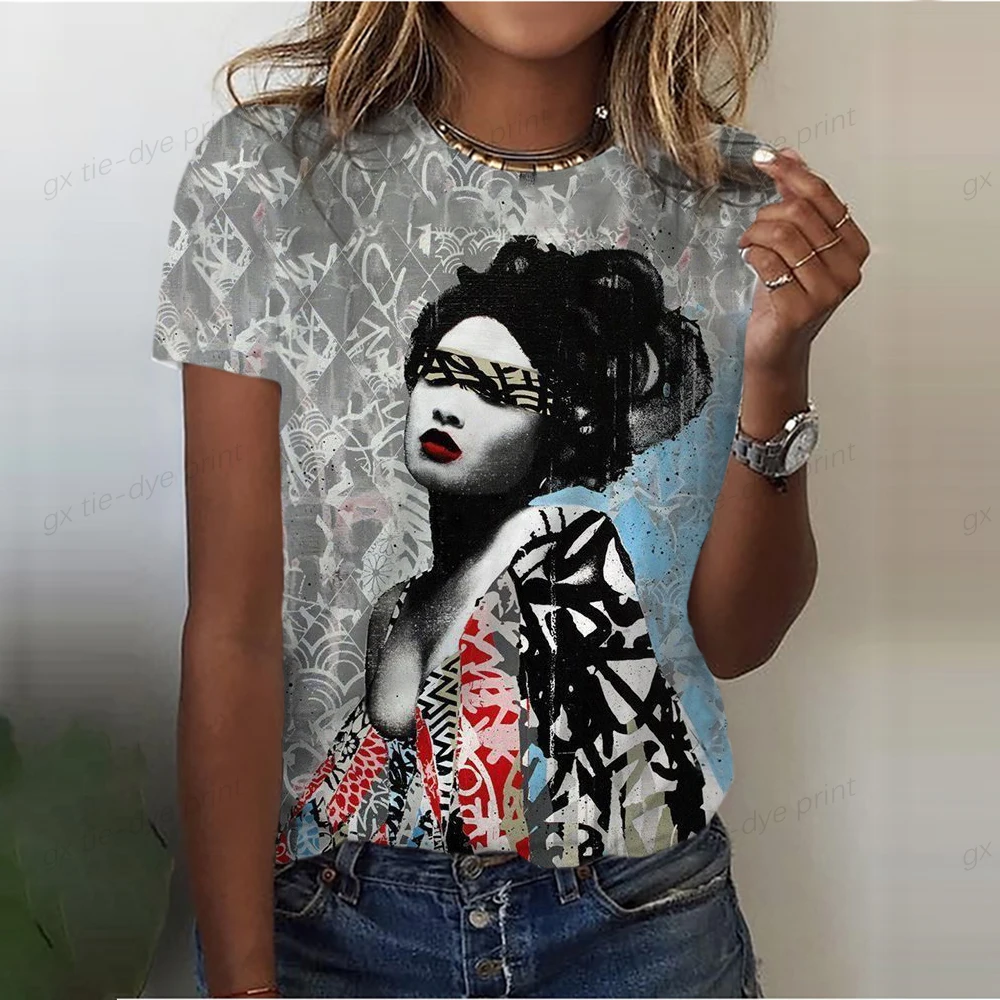 

Модная женская футболка с мультипликационным рисунком, ЗАБАВНЫЕ РЕТРО футболки с коротким рукавом и 3d принтом персонажей в стиле Харадзюку, топы, летняя Женская одежда оверсайз