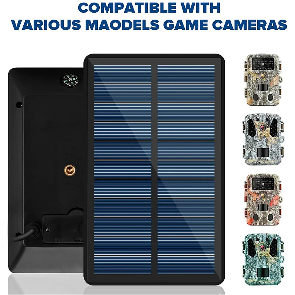 5200mah Solar Power Bank Outdoor Waterproof Solar Panel Built-in Rechargeable Battery For Hunting 12v 6v Cellular Game Camera images - 6