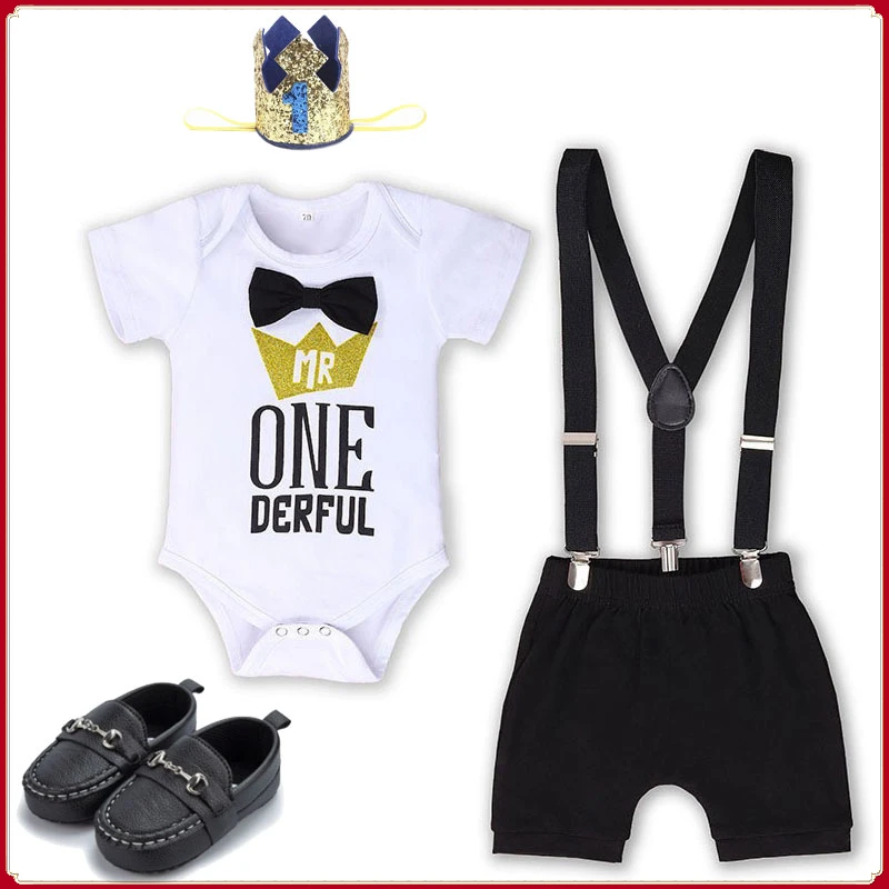 

Одежда для маленьких мальчиков на один год, Детский комбинезон с бантиком для маленьких мальчиков, боди, одежда для первого дня рождения, яркий костюм, фотосессия, наряд