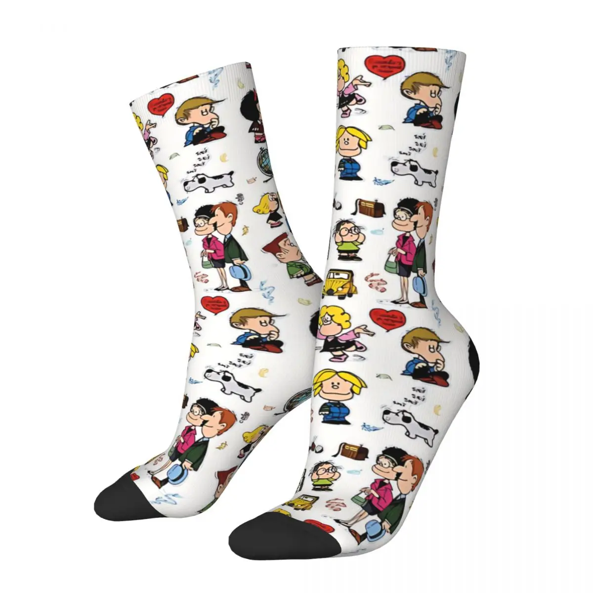 

Her Characters Mafalda Quino Comics Socks Travel 3D Print Boy Girls Mid-calf Sock