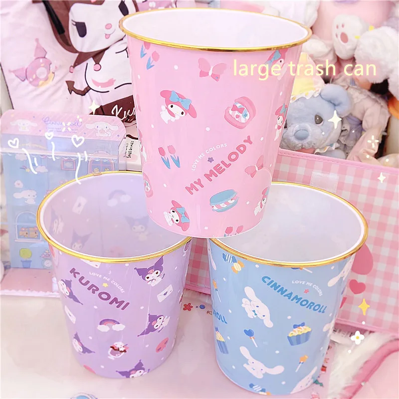 

Kawaii Sanriod Anime Series Hello Kittyed Mymelody Cinnamoroll Bedroom Large Trash Can Baby Girls Girlfriend Holiday Gift