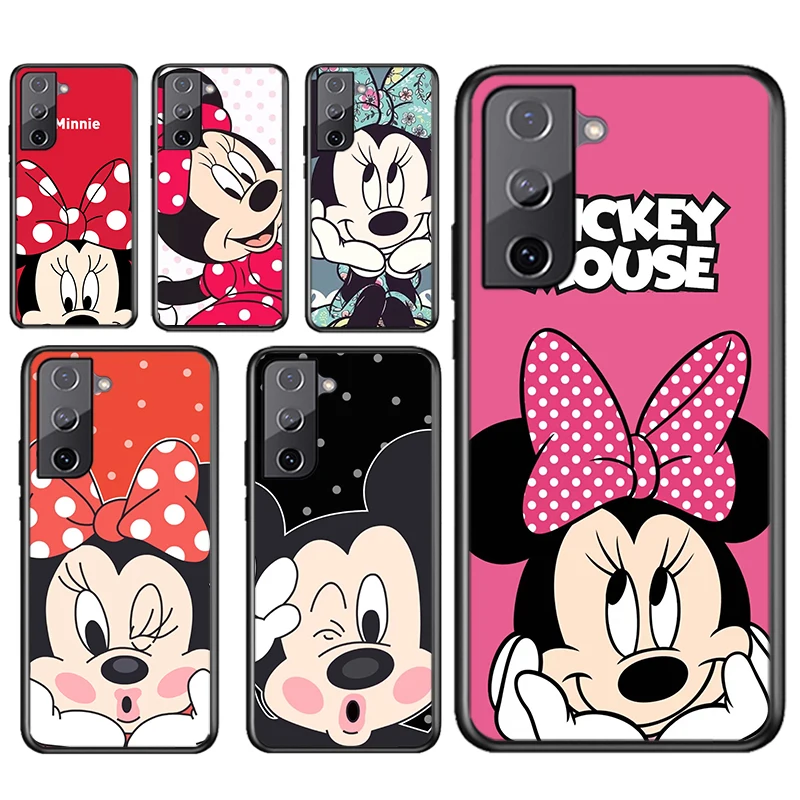 

Anime Minnie Mouse Girl Black Phone Case For Samsung Galaxy S22 S21 S20 Ultra Plus Pro S10 S9 S8 S7 4G 5G Soft Cover Fundas Capa