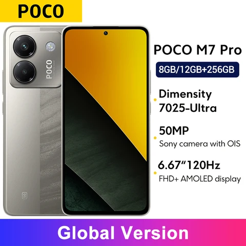 Глобальная версия POCO M7 Pro 50MP Камера MTK Размер 7025-Ультра 120 Гц FHD + Уход за глазами AMOLED-дисплей NFC Аккумулятор 5110 мАч