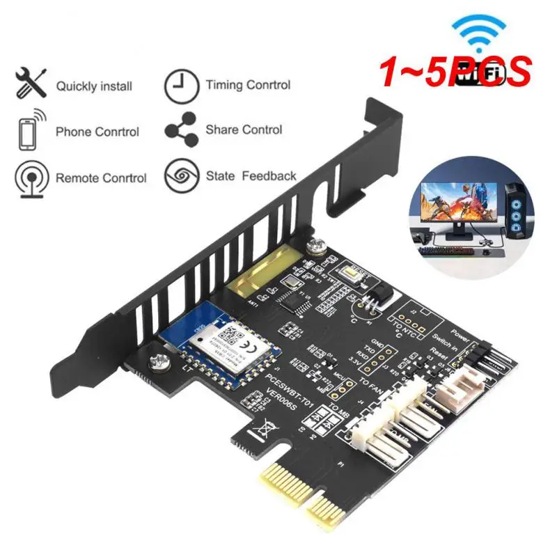 

1~5PCS Tuya Wifi PC Power Button Reset Switch 1X PCIE Card for Destop Computer APP Remote Control Support Alexa Home