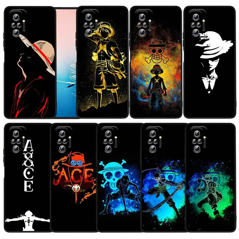 

Cool Luffy One Piece For Xiaomi Redmi Note 11S 11 11T 10 10S 9 9T 9S 8 8T Pro 5G 7 5 4X Black Soft Phone Case Funda Capa