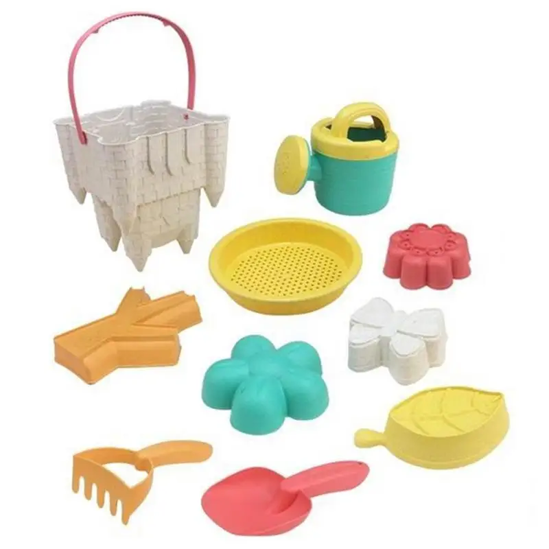 

Beach Sand Toys 10pcs Beach Toys Sand Toys Set For Kids Sand Bucket And Shovels Set Sand Molds Sandbox Toys For Kids Travel Sand